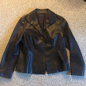Beautiful chocolate brown leather jacket